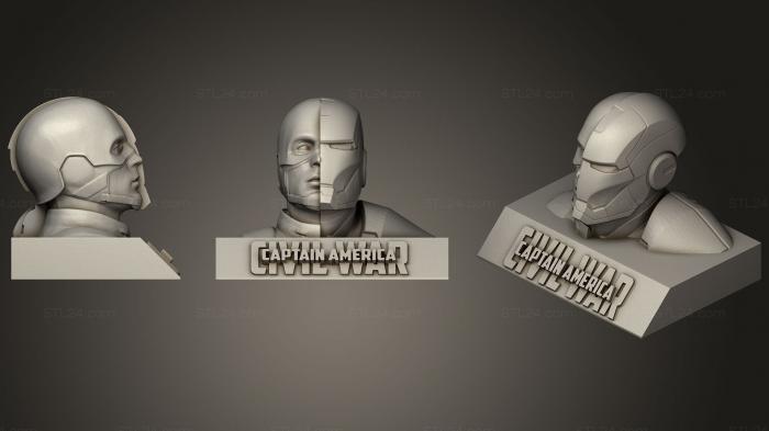 Бюсты монстры и герои (Бюст из игры Civil War, BUSTH_0523) 3D модель для ЧПУ станка